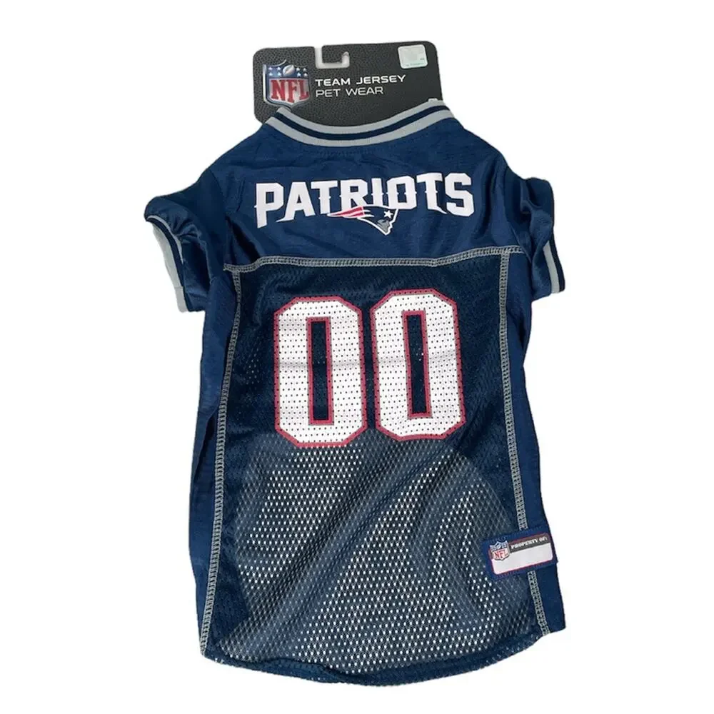 New England Patriots Dog Jersey Navy Size Large